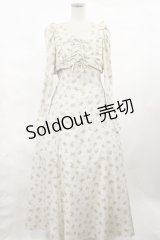 Ank Rouge / ヴィンテージフロ‐ラルフレアロングワンピース M アイボリー H-25-02-25-1012-CA-OP-NS-ZH