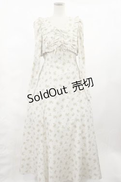 画像1: Ank Rouge / ヴィンテージフロ‐ラルフレアロングワンピース M アイボリー H-25-02-25-1012-CA-OP-NS-ZH
