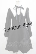 DARK IN LOVE / Gothic lolita black and white bow neck dress L ブラック H-25-02-25-014-PU-OP-KB-ZI