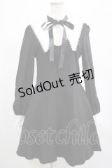 DARK IN LOVE / Gothic lolita black and white bow neck dress L ブラック H-25-02-25-014-PU-OP-KB-ZI