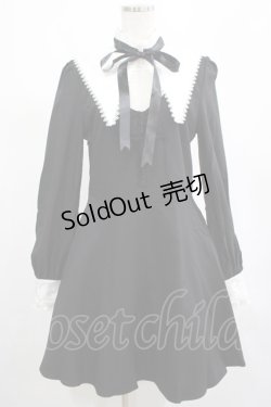 画像1: DARK IN LOVE / Gothic lolita black and white bow neck dress L ブラック H-25-02-25-014-PU-OP-KB-ZI