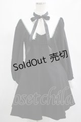 DARK IN LOVE / Gothic lolita black and white bow neck dress L ブラック H-25-02-25-015-PU-OP-KB-ZY