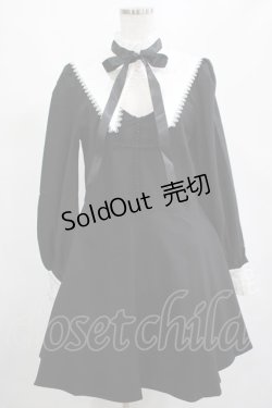 画像1: DARK IN LOVE / Gothic lolita black and white bow neck dress L ブラック H-25-02-25-015-PU-OP-KB-ZY