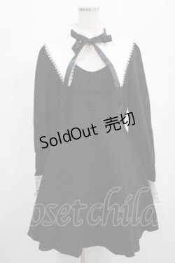 画像1: DARK IN LOVE / Gothic lolita black and white bow neck dress L ブラック H-25-02-25-016-PU-OP-KB-ZI