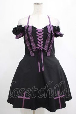 画像1: DARK IN LOVE / Harajuku purple cross sweet cool rebel dress M ブラック H-25-02-25-018-PU-OP-KB-ZH