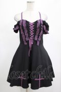 DARK IN LOVE / Harajuku purple cross sweet cool rebel dress M ブラック H-25-02-25-020-PU-OP-KB-OS