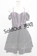 DARK IN LOVE / Harajuku purple cross sweet cool rebel dress M ブラック H-25-02-25-020-PU-OP-KB-OS