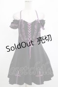 DARK IN LOVE / Harajuku purple cross sweet cool rebel dress M ブラック H-25-02-25-022-PU-OP-KB-OS