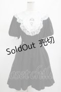 DARK IN LOVE / Alice in Wonderland contrast collar dress L ブラック H-25-02-25-024-PU-OP-KB-ZY