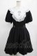画像1: DARK IN LOVE / Alice in Wonderland contrast collar dress L ブラック H-25-02-25-024-PU-OP-KB-ZY (1)