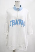 TRAVAS TOKYO / ハイネックZIPトップス  ホワイト×ライトブルー H-25-02-26-047-PU-TO-KB-ZH