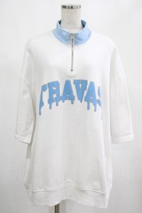 TRAVAS TOKYO / ハイネックZIPトップス  ホワイト×ライトブルー H-25-02-26-047-PU-TO-KB-ZH