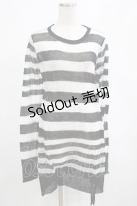 PUNK RAVE / Insanity striped sweater Free ホワイト H-25-02-26-057-PU-TO-KB-ZH