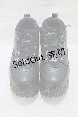 YOSUKE / 厚底スニーカー 23.0 ブラック H-25-02-26-071-PU-SH-KB-ZH