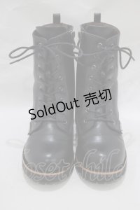 YOSUKE / 厚底レースアップショートブーツ S ブラック H-25-02-26-074-PU-SH-KB-ZH
