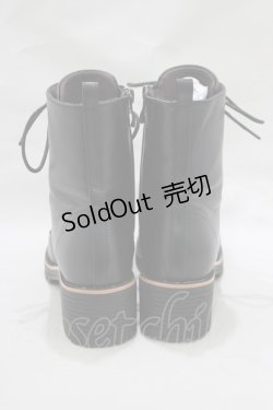画像3: YOSUKE / 厚底レースアップショートブーツ S ブラック H-25-02-26-074-PU-SH-KB-ZH