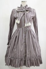 ATELIER PIERROT / スタンドカラーブラウスワンピース  グレー H-25-02-26-009-EL-OP-KB-ZH