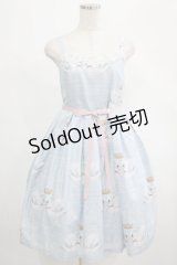 Leur Getter / Crown Swanキャミワンピース M サックス H-25-02-26-021-LU-OP-KB-ZH