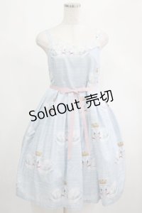 Leur Getter / Crown Swanキャミワンピース M サックス H-25-02-26-021-LU-OP-KB-ZH