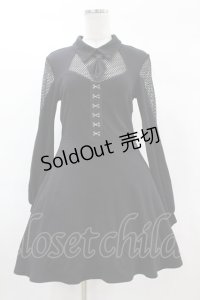 DARK IN LOVE / Voodoo Doll with mesh inserts Mini dress M ブラック H-25-02-27-1037-PU-OP-KB-ZH