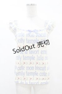 Emily Temple cute / ロゴ&クリームプリントキャミソール  オフシロ H-25-02-27-1048-ET-TO-KB-ZH