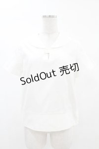 ネバアランド / 天気雨セーラーブラウス  白 H-25-02-27-1051-LO-BL-KB-ZH