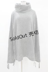 Na+H / ギャザーハイネックニット  グレー H-25-02-27-1058-PU-TO-KB-ZH