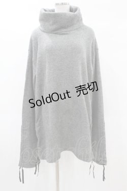 画像1: Na+H / ギャザーハイネックニット  グレー H-25-02-27-1058-PU-TO-KB-ZH