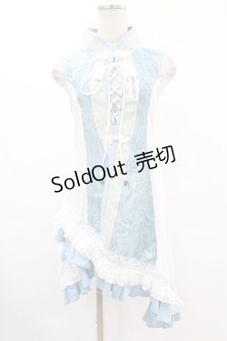 画像1: Qutie Frash / 胸あきチャイナチュニック FREE 青 H-25-02-27-1012-QU-TO-KB-ZH