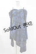 Qutie Frash / オフショル着物チュニック  ブルー H-25-02-27-1013-QU-TO-KB-ZH