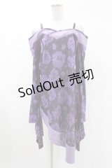 Qutie Frash / オフショル着物チュニック  パープル H-25-02-27-1014-QU-TO-KB-ZH