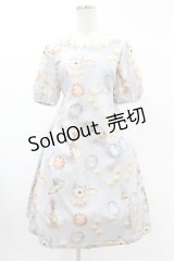 Leur Getter / Rabbit Pearl袖付ワンピース M サックス H-25-02-27-1019-LU-OP-KB-ZH