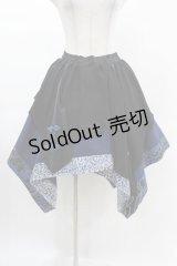 Qutie Frash / チャイナボタンアシメスカート  ブルー H-25-02-27-1021-QU-SK-KB-ZH