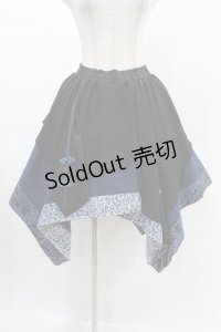 Qutie Frash / チャイナボタンアシメスカート  ブルー H-25-02-27-1021-QU-SK-KB-ZH