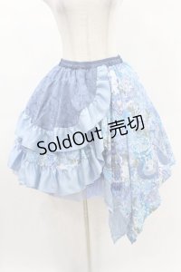 Qutie Frash / 和柄アシメパニエスカート FREE 青 H-25-02-27-1023-QU-SK-KB-ZH
