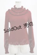 axes femme / フリルテレコニットソー M ボルドー H-25-02-28-027-AX-TO-NS-ZH