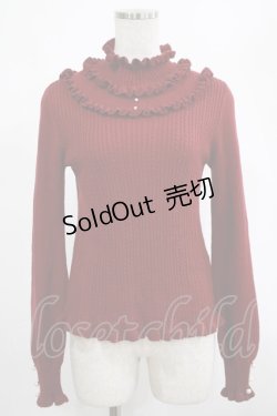 画像1: axes femme / フリルテレコニットソー M ボルドー H-25-02-28-027-AX-TO-NS-ZH