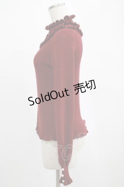 画像2: axes femme / フリルテレコニットソー M ボルドー H-25-02-28-027-AX-TO-NS-ZH