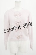 m petit by misako / MSKリボンニットCD L ピンク H-25-02-28-028-LO-TO-NS-ZH