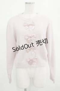 m petit by misako / MSKリボンニットCD L ピンク H-25-02-28-028-LO-TO-NS-ZH