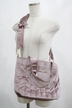 画像1: m petit by misako / NINA'Sコラボベロアリボン2wayバッグ  ピンク H-25-02-28-029-LO-BG-NS-ZH