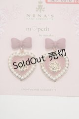 m petit by misako / AM*NIPLハートピアス  ピンク H-25-02-28-037-LO-AC-NS-ZH