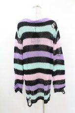 画像2: KILL STAR / Pastel Punk Knit Sweater M 黒×ピンク×パープル×ミント H-25-02-28-1052-SL-TO-KB-ZH (2)
