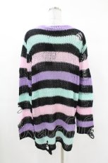 画像2: KILL STAR / Pastel Punk Knit Sweater S 黒×ピンク×パープル×ミント H-25-02-28-1056-SL-TO-KB-OS (2)