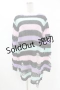 KILL STAR / Pastel Punk Knit Sweater S 黒×ピンク×パープル×ミント H-25-02-28-1058-SL-TO-KB-ZI