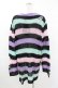 画像2: KILL STAR / Pastel Punk Knit Sweater S 黒×ピンク×パープル×ミント H-25-02-28-1058-SL-TO-KB-ZH (2)