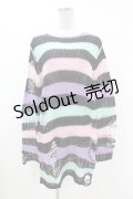 KILL STAR / Pastel Punk Knit Sweater XS 黒×ピンク×パープル×ミント H-25-02-28-1063-SL-TO-KB-ZH