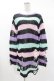 画像1: KILL STAR / Pastel Punk Knit Sweater XS 黒×ピンク×パープル×ミント H-25-02-28-1064-SL-TO-KB-ZH (1)