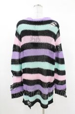 画像2: KILL STAR / Pastel Punk Knit Sweater XS 黒×ピンク×パープル×ミント H-25-02-28-1065-SL-TO-KB-OS (2)