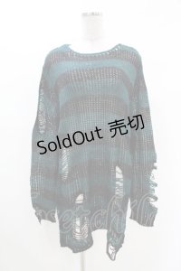 KILL STAR / Sea Punk Knit Sweater M ブルーグリーン H-25-02-28-1015-SL-TO-KB-ZI